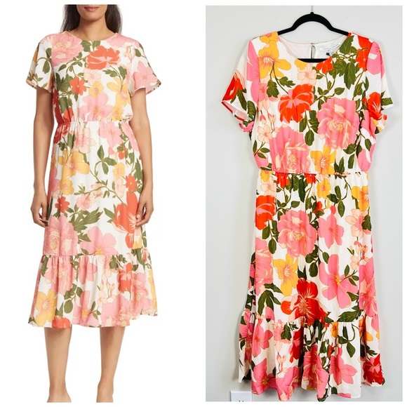 Collective Concepts Floral Dress Open Back Size XL - Picture 2 of 11